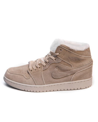 Sneakers Jordan 1 Rerto Mid Beige Winter С МЕХОМ (2350268)