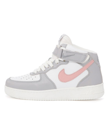 Sneakers Nike Air Force 1 High Grey Pink Winter С МЕХОМ (2350685)