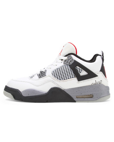 Кроссовки Jordan 4 Cement White Grey Black С МЕХОМ (2355318)