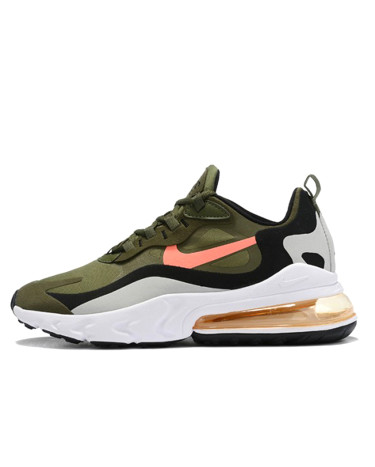Кроссовки Nike Air Max 270 React Green Black Orange White (55620)