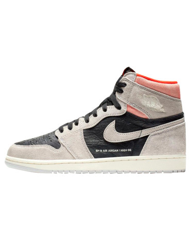 Sneakers Jordan 1 Retro High Neutral Grey Hyper Crimson 555088-018 (56100)