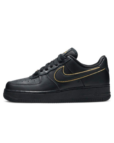 Кроссовки Nike Air Force 1 Low Essential Black Gold Swoosh AO2132-005 (56438)