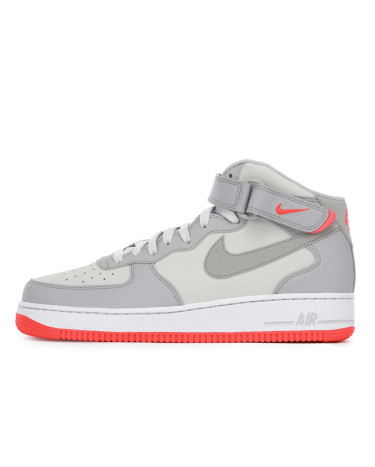 Кроссовки Nike Air Force 1 Mid Pure Platinum Wolf Grey Bright Crimson 315123-030 (56555)
