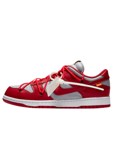 Sneakers Nike Dunk Low Off-White University Red CT0856-600 (57132)